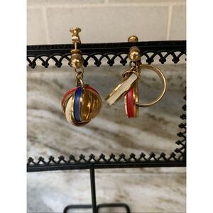 Vintage Red White Blue Earrings #napier #vintage